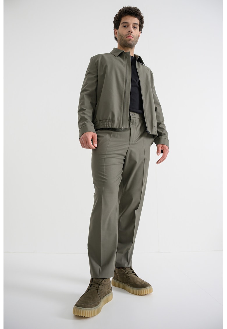 Jacheta din amestec de lana cu fermoar