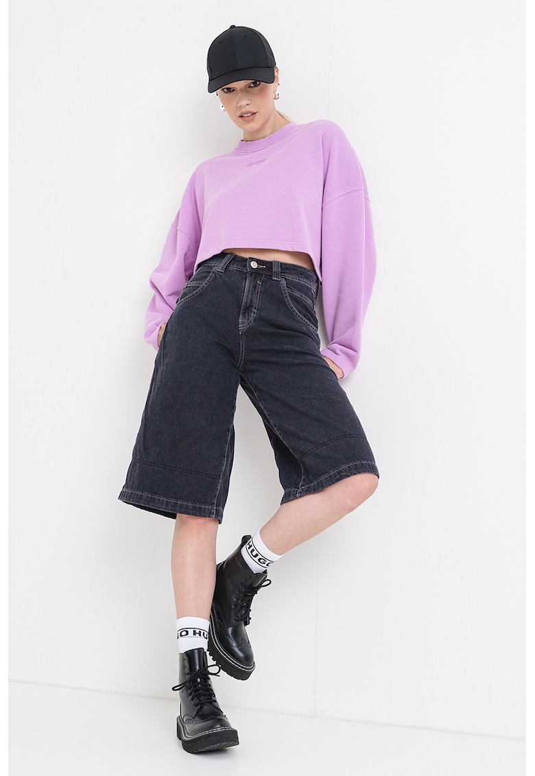 Bluza de trening crop cu croiala lejera Derissa