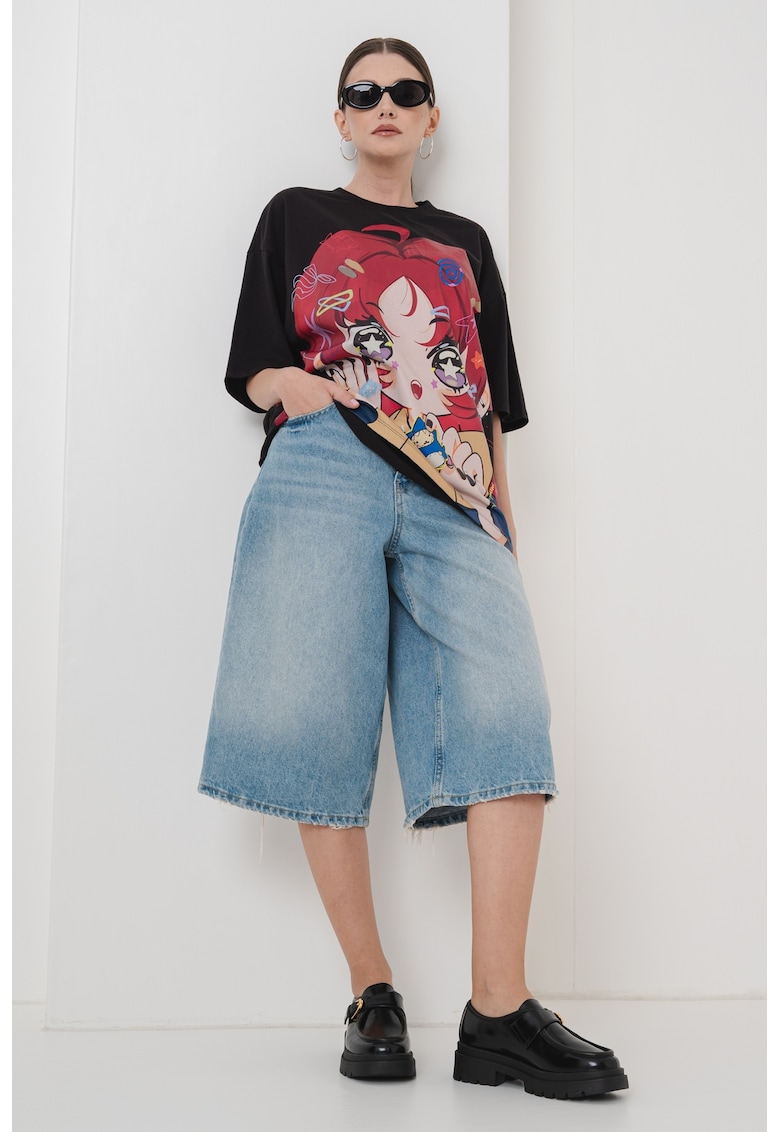 Tricou lejer din bumbac cu imprimeu grafic