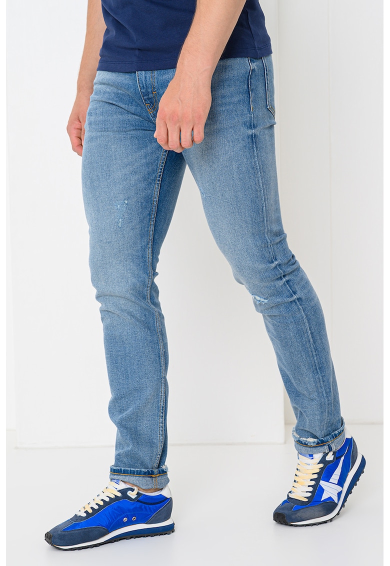 Blugi slim fit cu model cu 5 buzunare