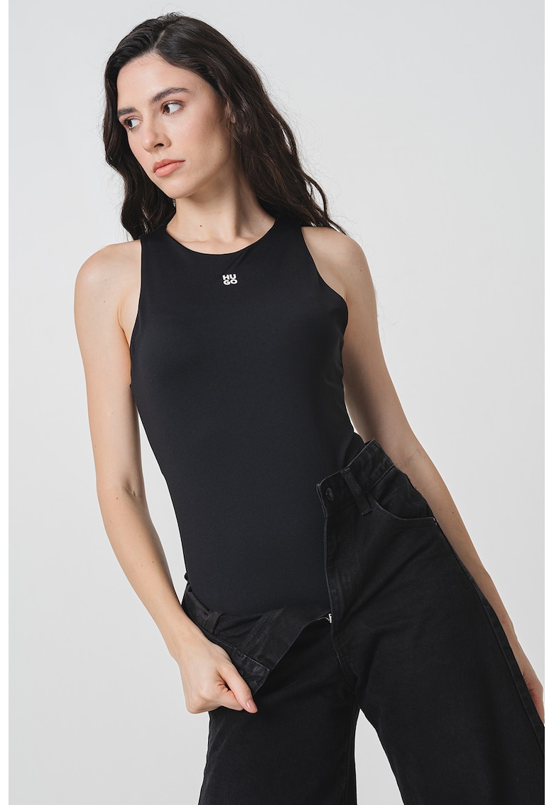 Body slim fit uni - Negru