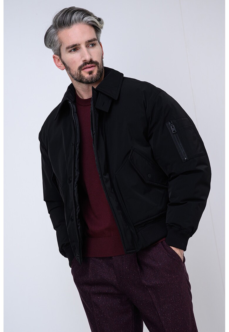 Jacheta cu vatelina si guler ascutit