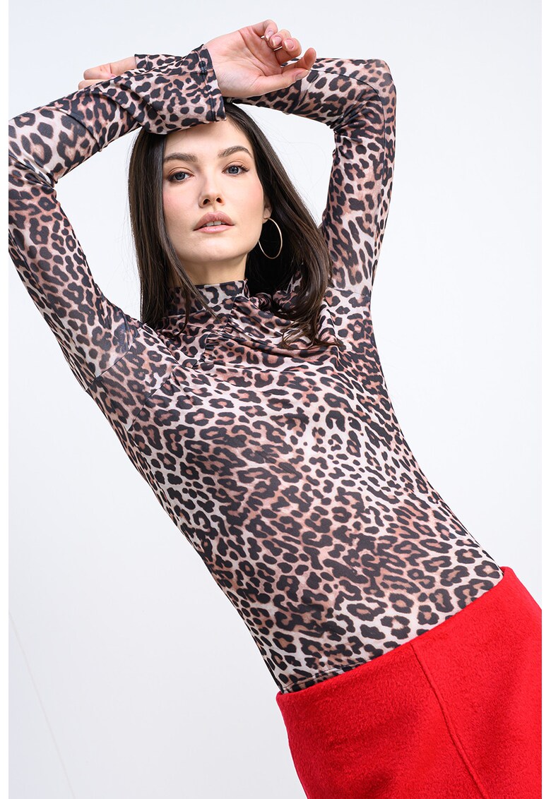 Bluza slim-fit cu animal print Dardonnay