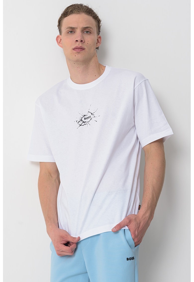 Tricou lejer de bumbac cu logo