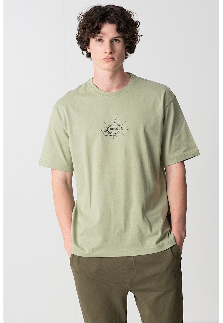 Tricou lejer de bumbac cu logo