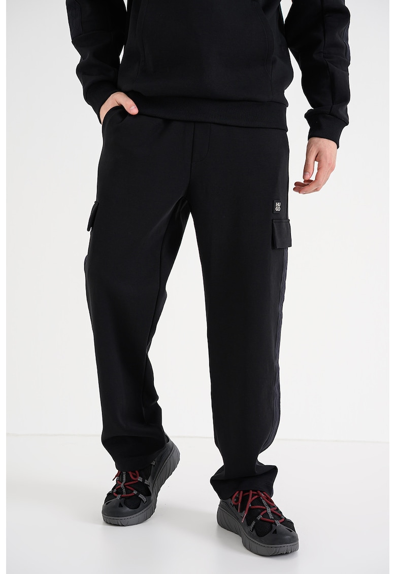 Pantaloni cargo de trening drepti cu snur