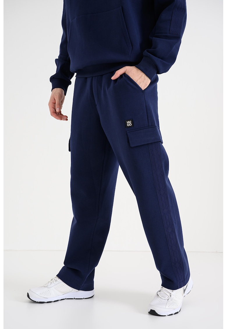 Pantaloni cargo de trening drepti cu snur