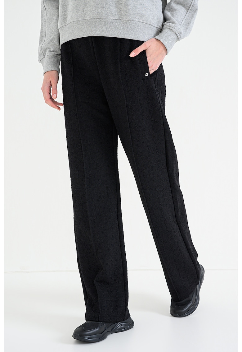 Pantaloni ampli cu cusaturi frontale Nargie - Negru stins