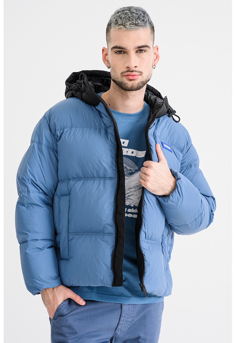 Geaca cu gluga - Albastru prafuit
