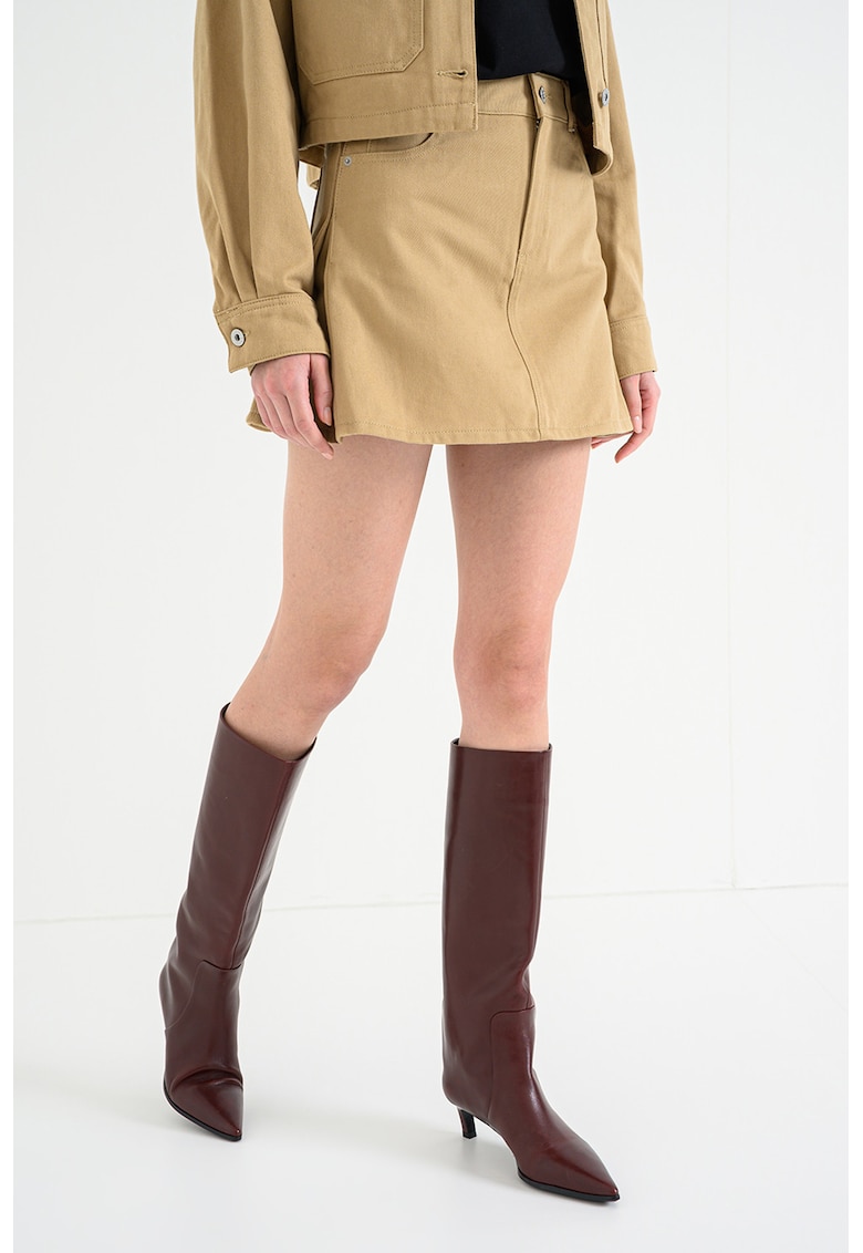 Fusta mini de denim cu croiala A Randeso