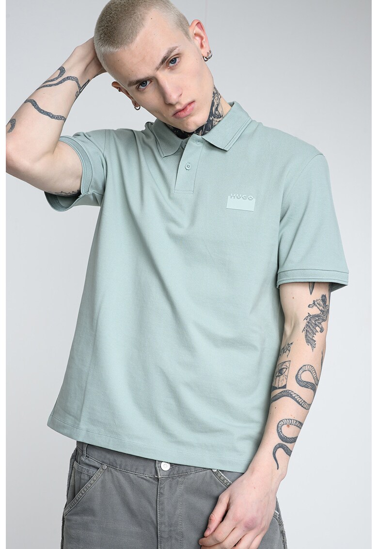Tricou polo cu logo - Verde pal