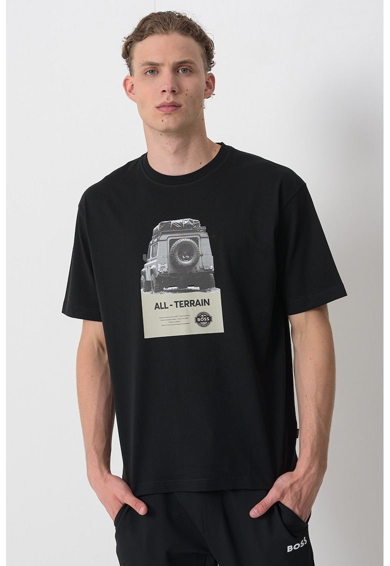 Tricou lejer de bumbac cu imprimeu foto