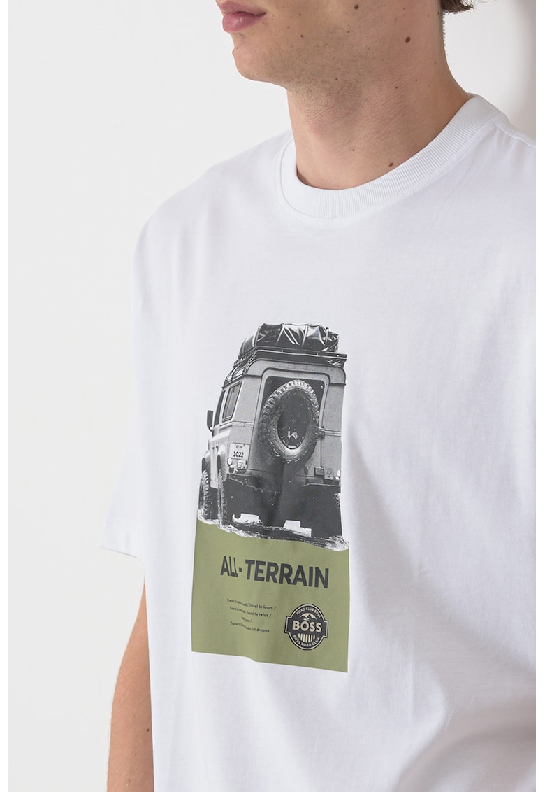 Tricou lejer de bumbac cu imprimeu foto