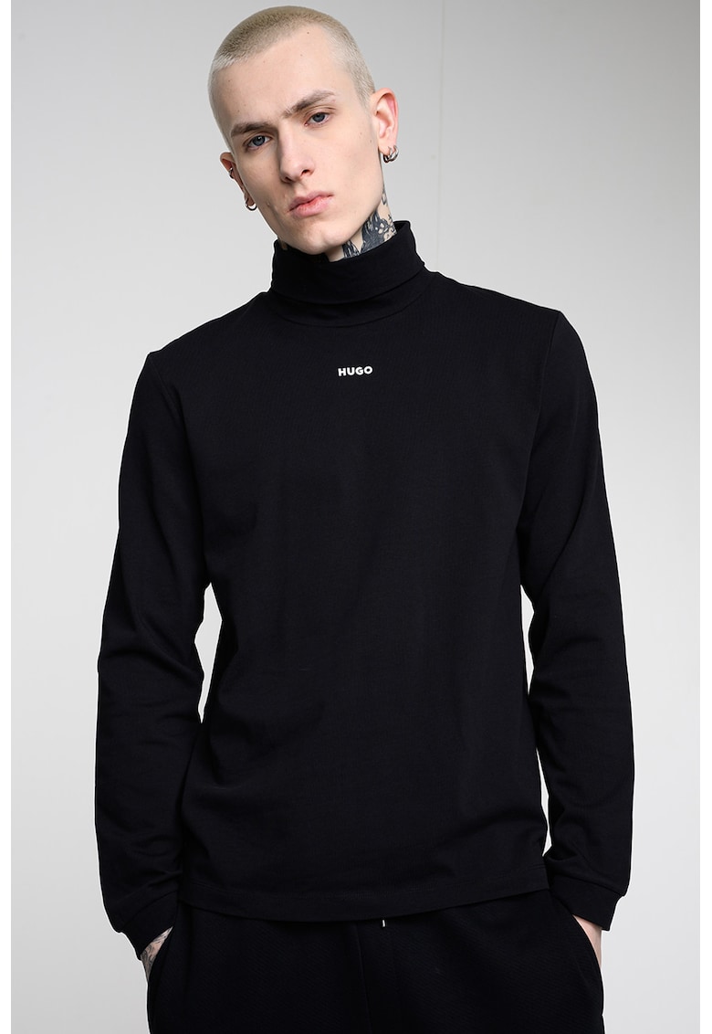 Bluza din bumbac cu logo - Negru