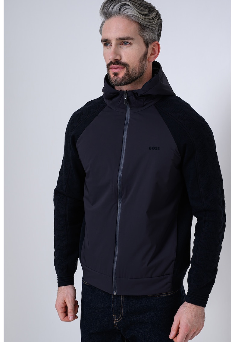 Jacheta din amestec de lana virgina cu fermoar