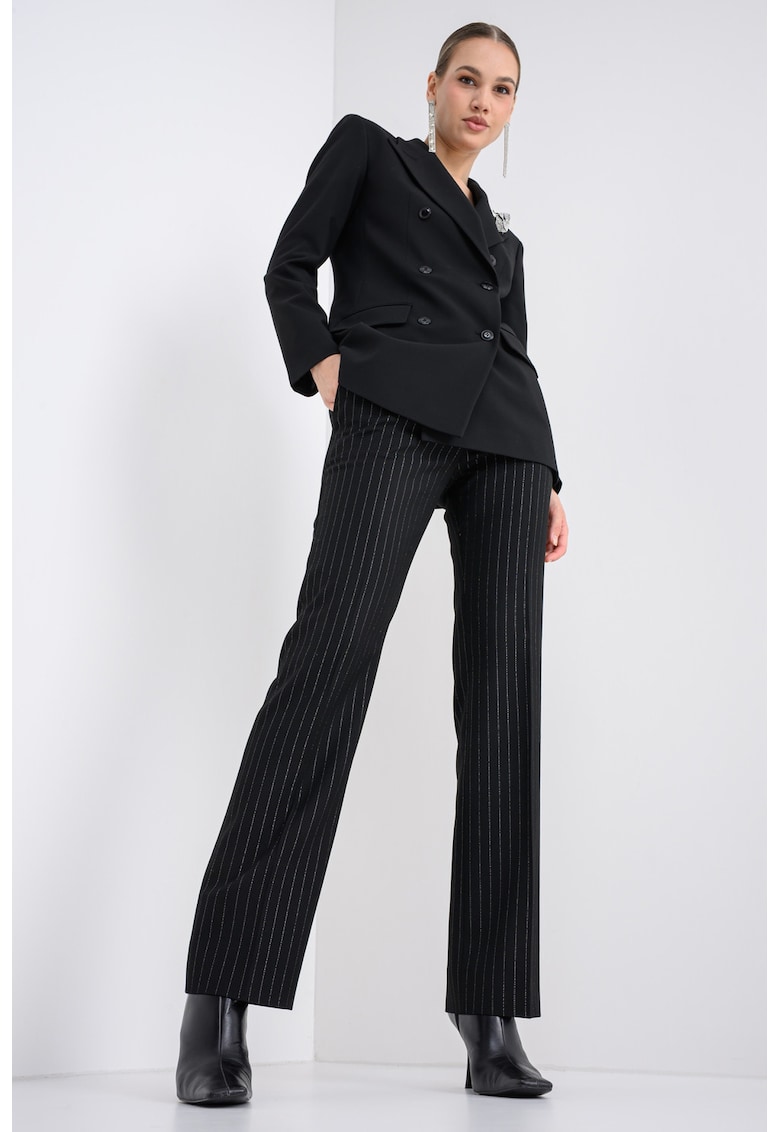 Pantaloni drepti cu model in dungi