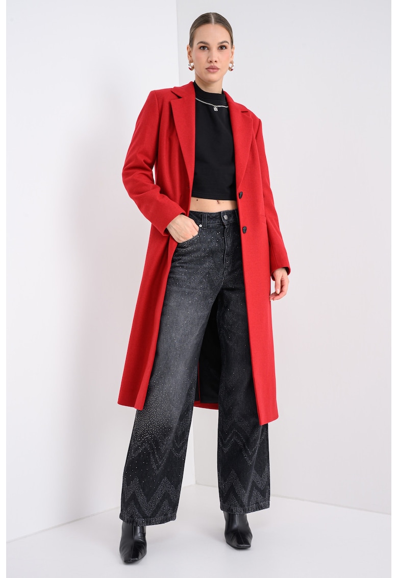 Palton lung din amestec de lana