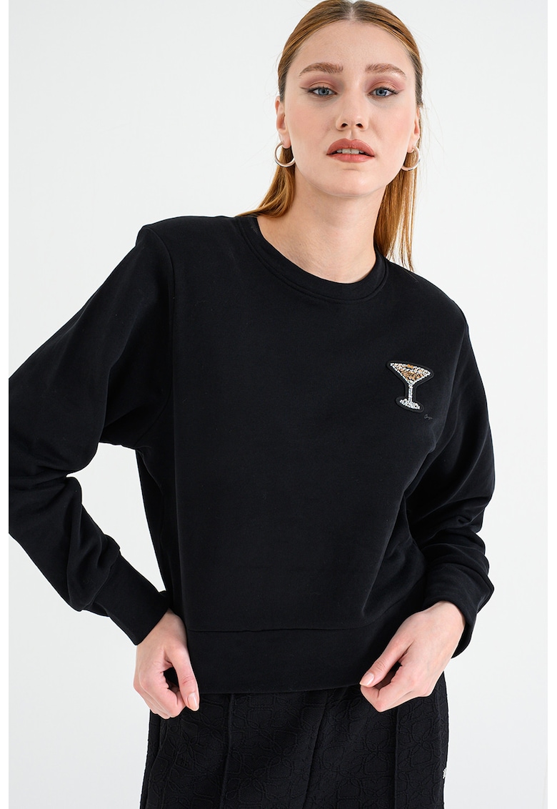 Bluza de trening de bumbac cu decolteu la baza gatului