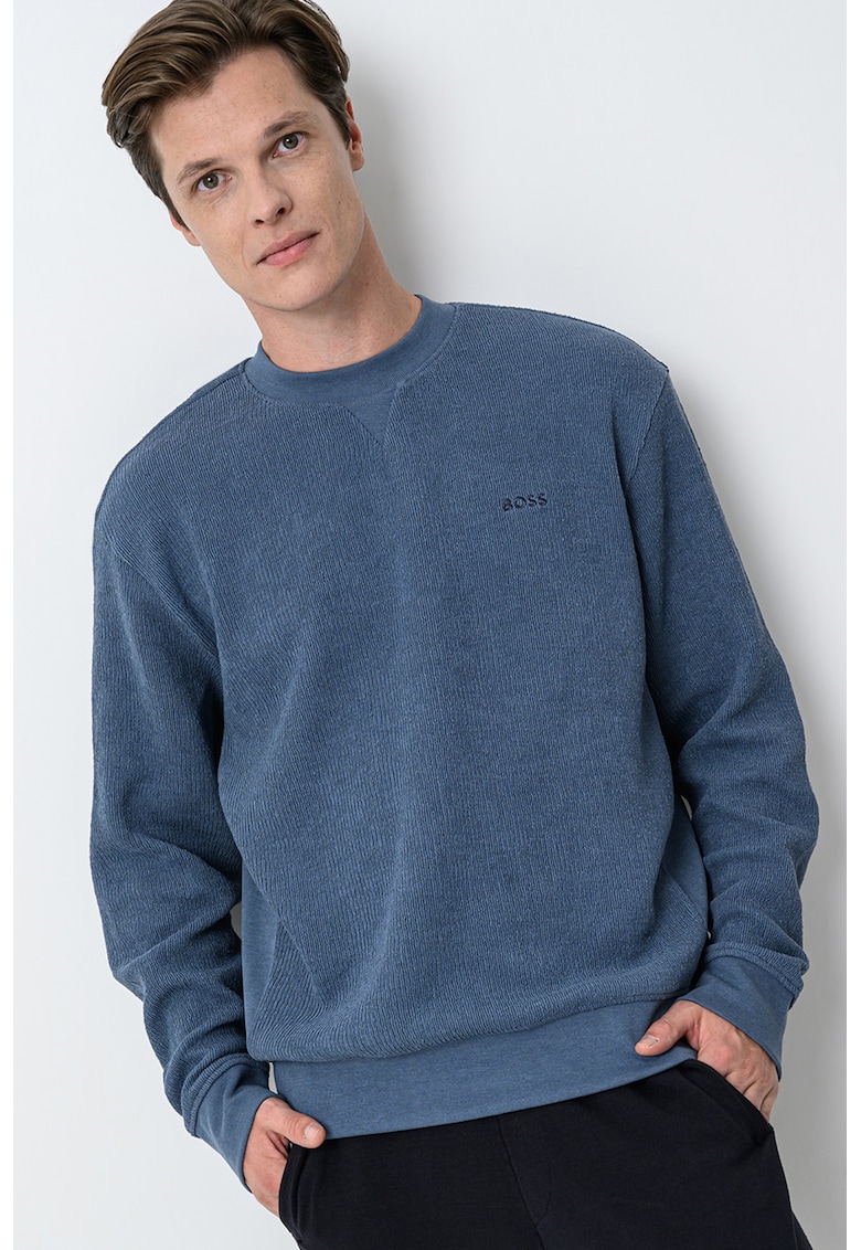 Bluza de trening din amestec de bumbac cu decolteu la baza gatului