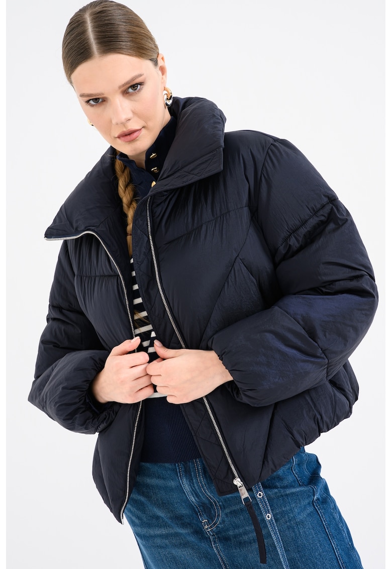 Geaca matlasata cu buzunare laterale - Bleumarin