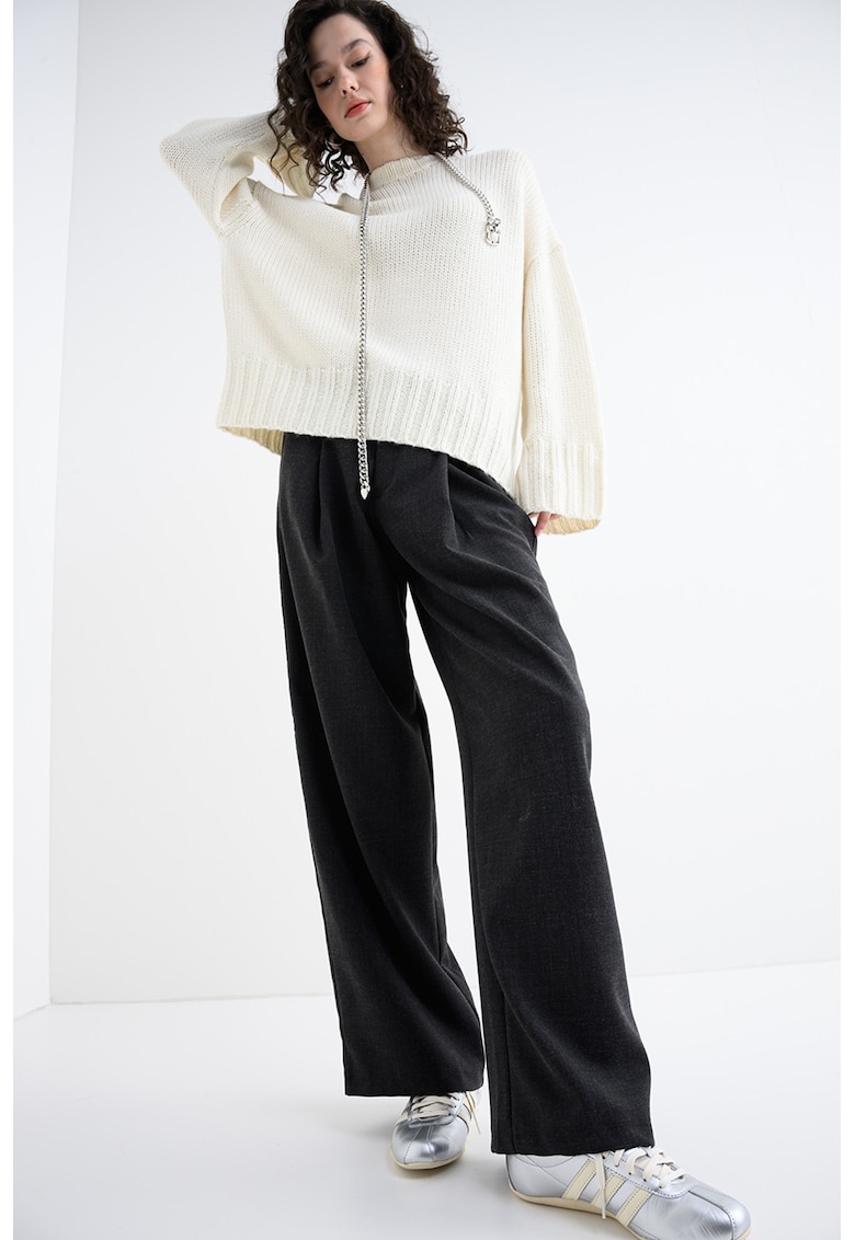 Pulover lejer din amestec de lana cu maneci cazute