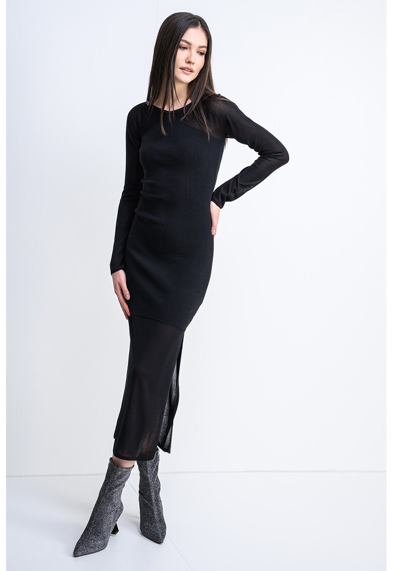 Rochie cambrata cu terminatie semitransparenta Sesiny