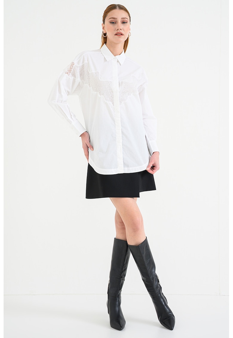 Camasa cu insertii de dantela Bostuna