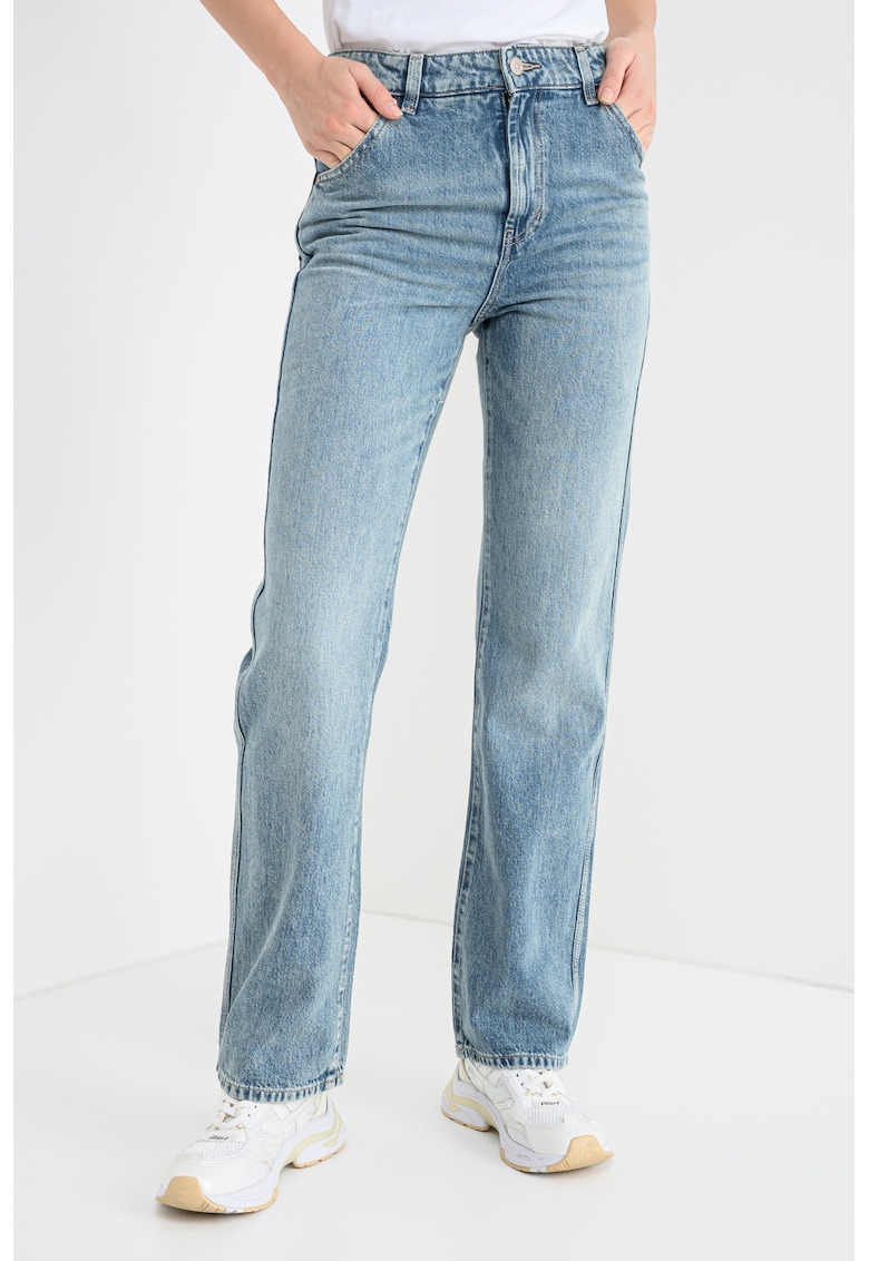 Blugi din amestec de lyocell cu talie inalta