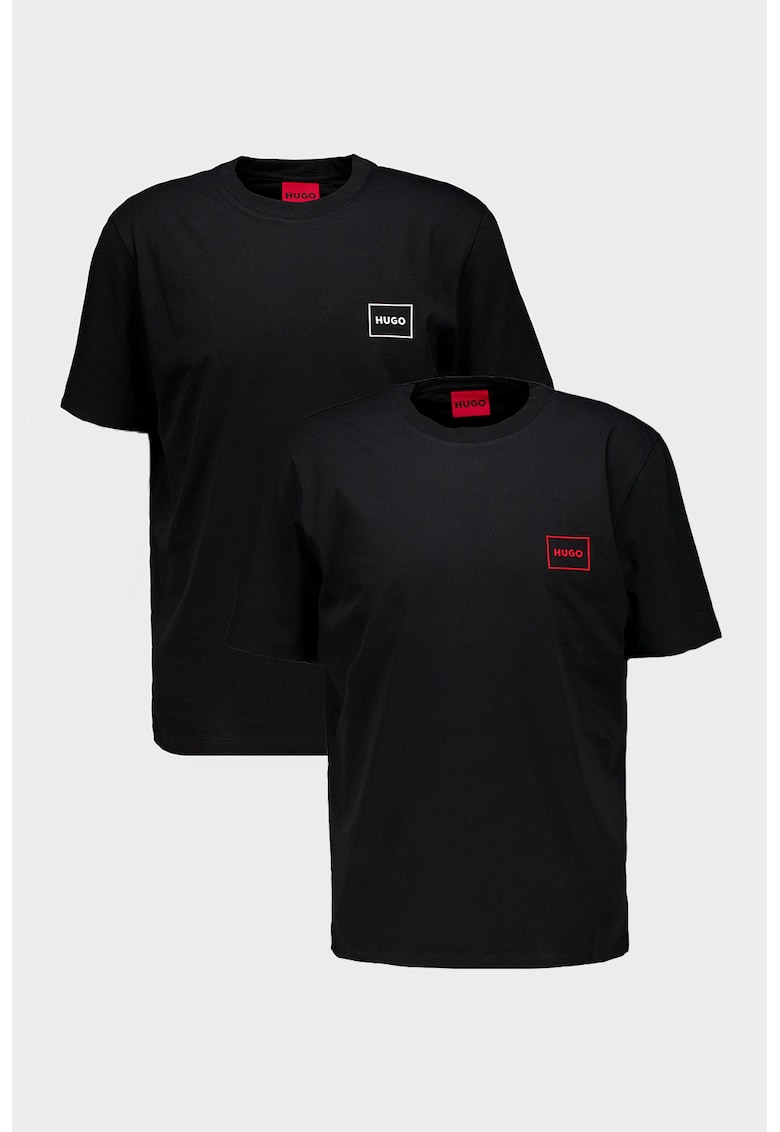 Set de tricouri de bumbac cu decolteu la baza gatului -2 piese