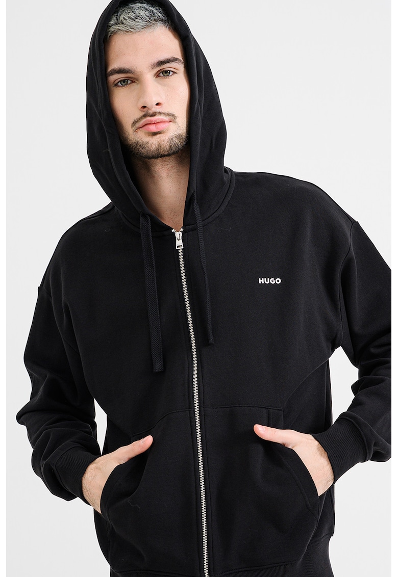 Hanorac cu buzunare oblice si fermoar