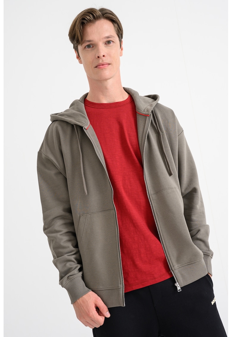 Hanorac cu buzunare oblice si fermoar