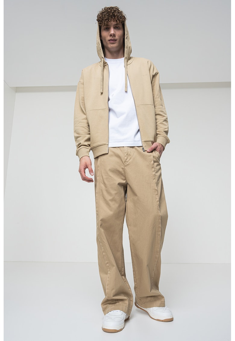 Hanorac cu buzunare oblice si fermoar