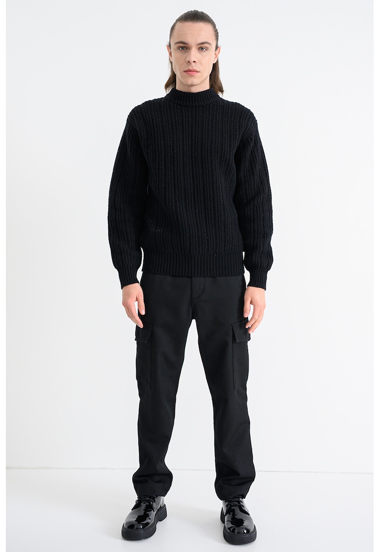 Pulover tricotat gros din amestec de lana virgina Korth