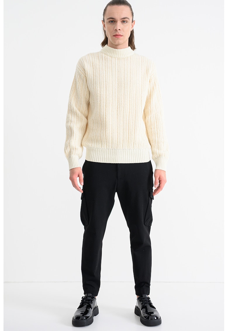 Pulover tricotat gros din amestec de lana virgina Korth