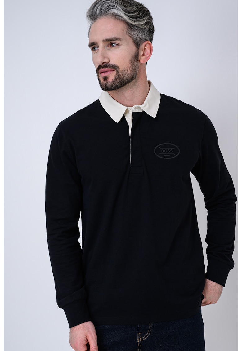 Bluza cu guler polo contrastant Percy