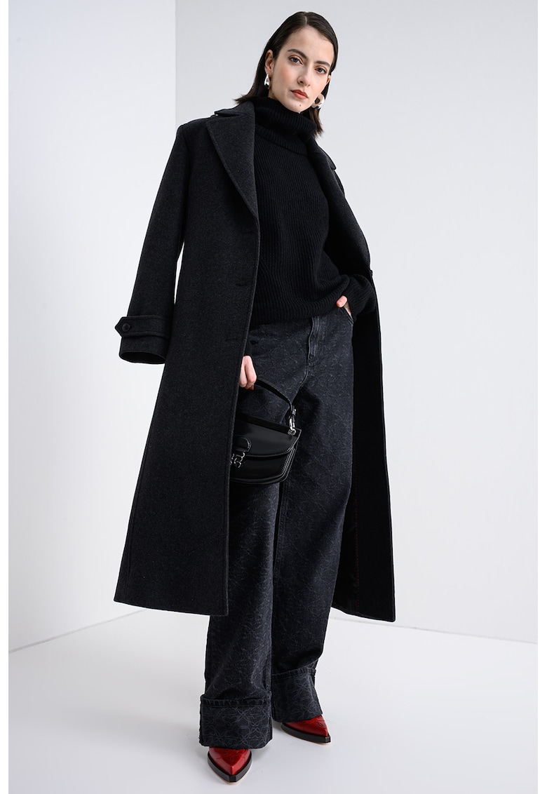 Pulover din amestec de lana cu guler inalt Falodina