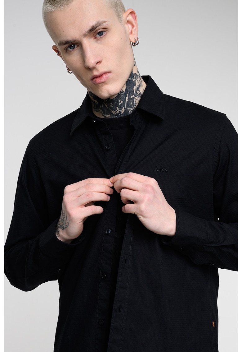 Camasa regular fit cu maneci lungi Relegant - Negru