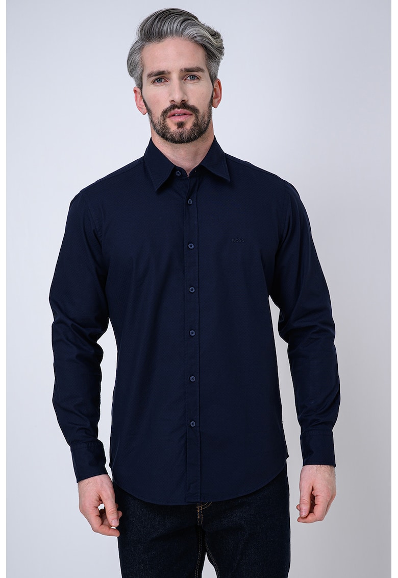 Camasa regular fit cu maneci lungi Relegant - Bleumarin