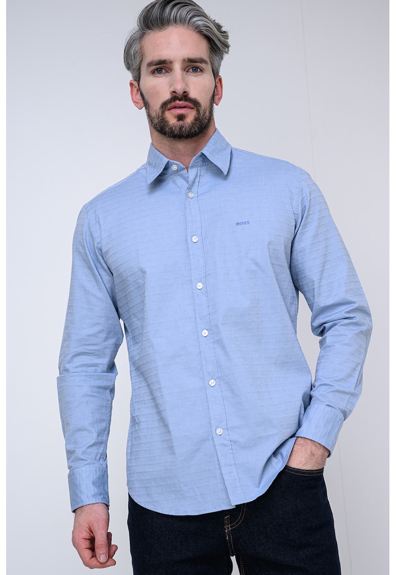 Camasa regular fit cu maneci lungi Relegant - Albastru glaciar