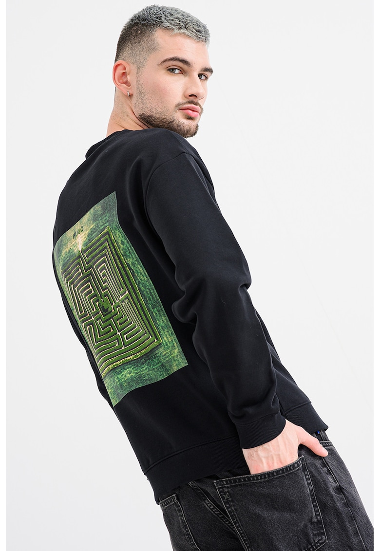 Bluza de trening din bumbac cu imprimeu pe partea din spate Damaze