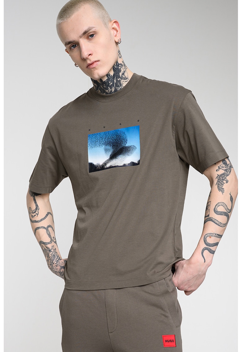 Tricou cu imprimeu grafic Dorizon - Maro taupe/Albastru