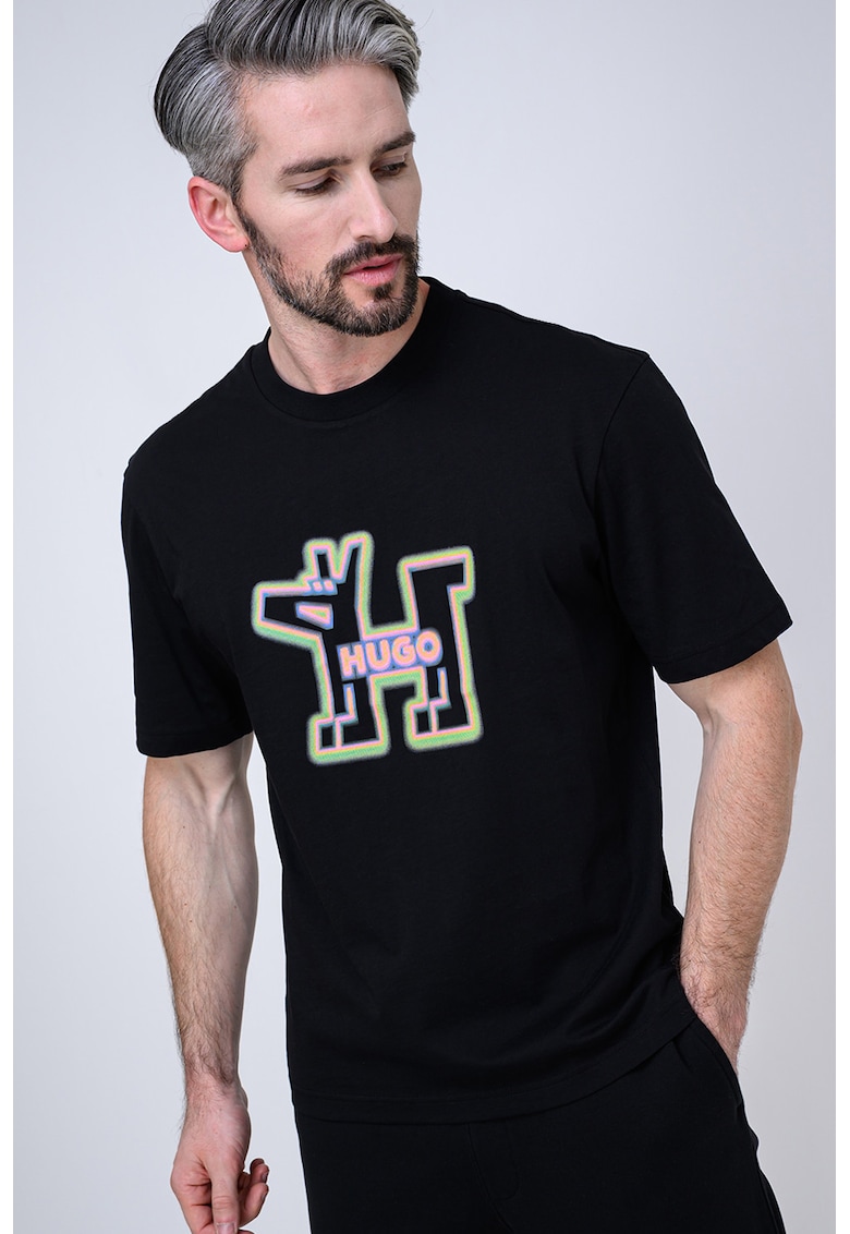 Tricou cu imprimeu logo Nedirix - Verde/Portocaliu/Negru