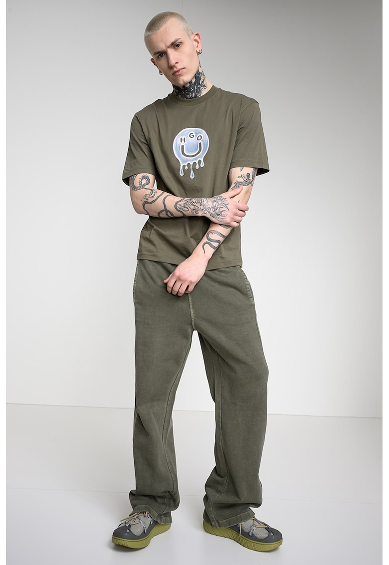 Tricou cu imprimeu logo Nedirix - Alb/Kaki/Albastru