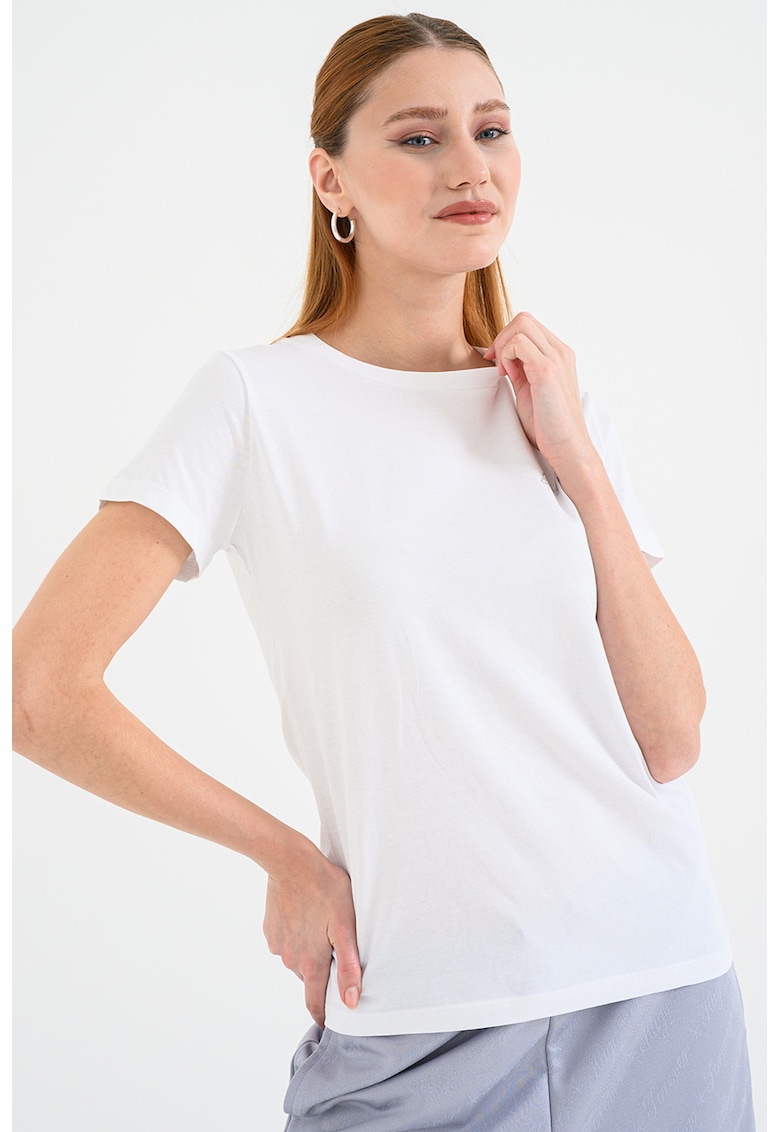 Tricou de bumbac cu decolteu la baza gatului Esogo