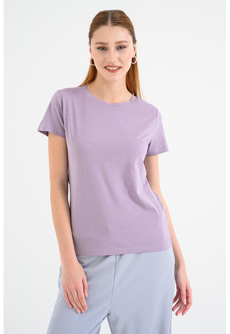 Tricou de bumbac cu decolteu la baza gatului Esogo