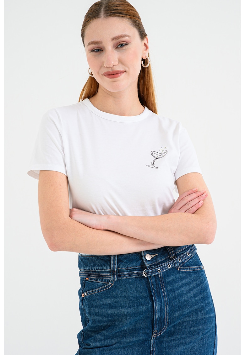 Tricou cu imprimeu pe piept Elogo Crystal