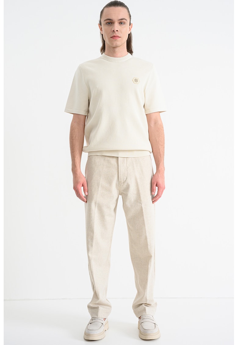 Pulover tricotat fin cu maneci scurte K_Future