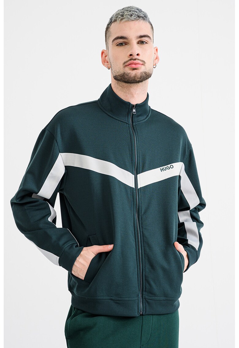 Bluza de trening cu logo si fermoar Darti - Verde englez