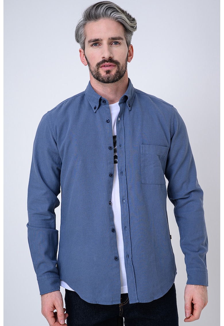 Camasa cu guler Oxford Rickert - Albastru prafuit