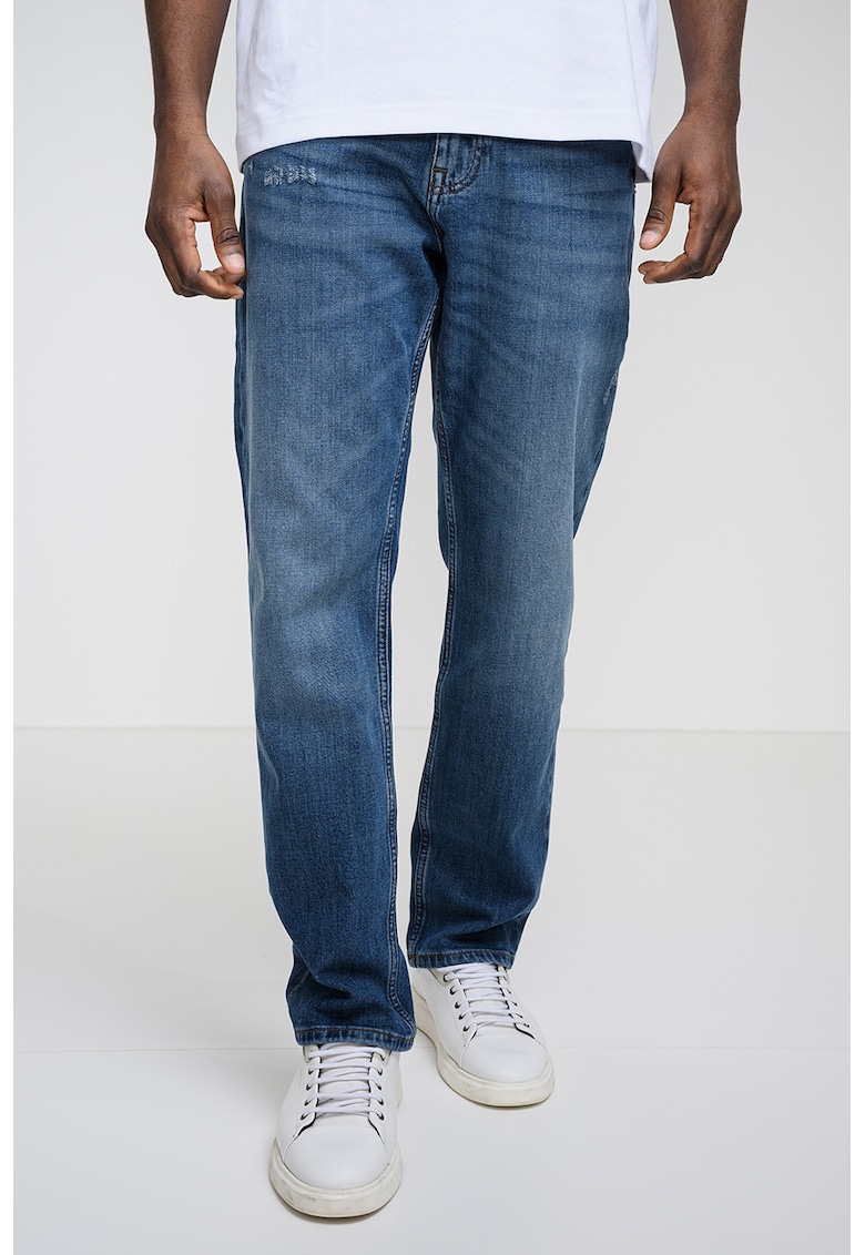 Blugi slim fit Troy Bo - Albastru melange